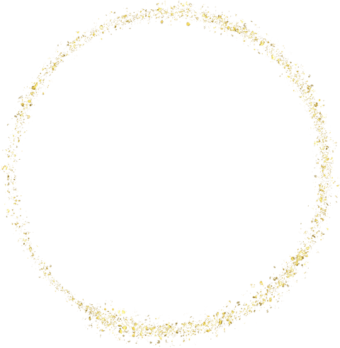 Gold Sparkles and Glitter in Round Shape Background 